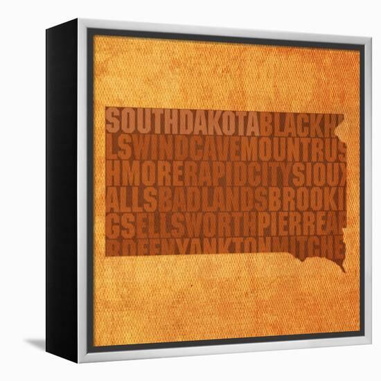 South Dakota State Words-David Bowman-Framed Premier Image Canvas