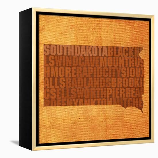 South Dakota State Words-David Bowman-Framed Premier Image Canvas