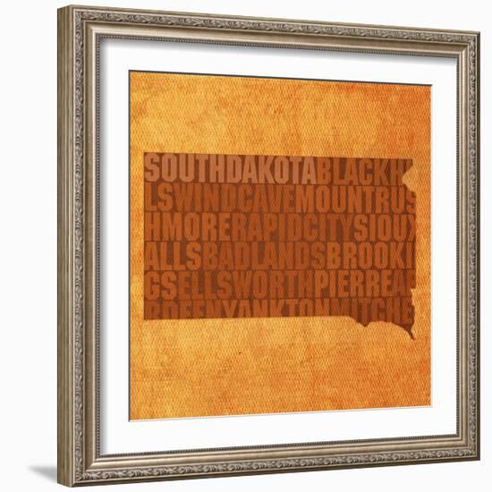 South Dakota State Words-David Bowman-Framed Giclee Print