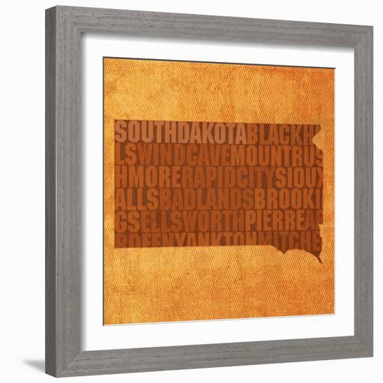 South Dakota State Words-David Bowman-Framed Giclee Print