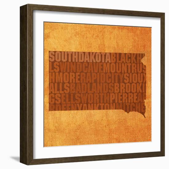 South Dakota State Words-David Bowman-Framed Giclee Print