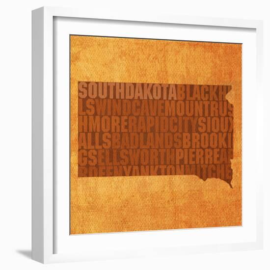 South Dakota State Words-David Bowman-Framed Giclee Print