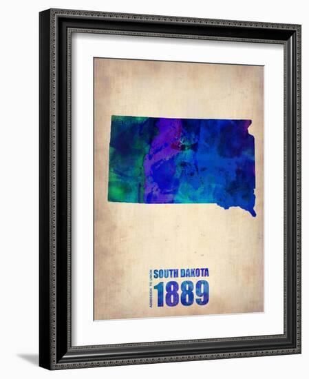 South Dakota Watercolor Map-NaxArt-Framed Art Print