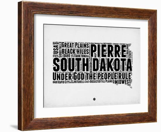 South Dakota Word Cloud 1-NaxArt-Framed Art Print