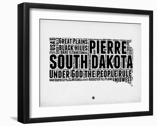 South Dakota Word Cloud 1-NaxArt-Framed Art Print