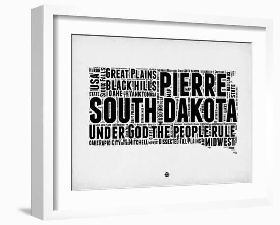 South Dakota Word Cloud 1-NaxArt-Framed Art Print