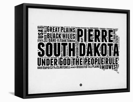 South Dakota Word Cloud 1-NaxArt-Framed Stretched Canvas