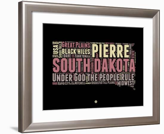 South Dakota Word Cloud 2-NaxArt-Framed Art Print