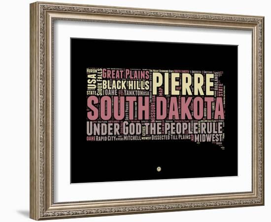 South Dakota Word Cloud 2-NaxArt-Framed Art Print