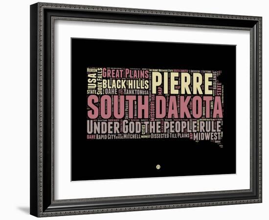 South Dakota Word Cloud 2-NaxArt-Framed Art Print