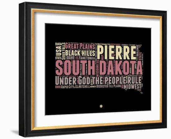 South Dakota Word Cloud 2-NaxArt-Framed Art Print