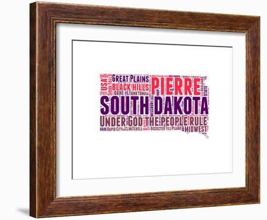 South Dakota Word Cloud Map-NaxArt-Framed Art Print