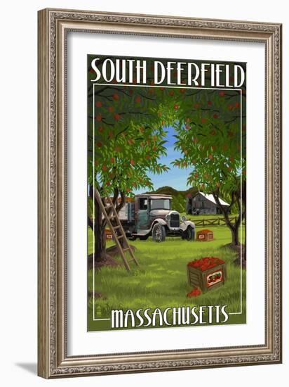 South Deerfield, Massachusetts - Apple Orchard Harvest-Lantern Press-Framed Art Print