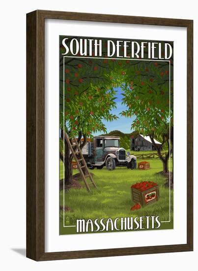 South Deerfield, Massachusetts - Apple Orchard Harvest-Lantern Press-Framed Art Print