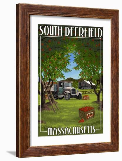 South Deerfield, Massachusetts - Apple Orchard Harvest-Lantern Press-Framed Art Print