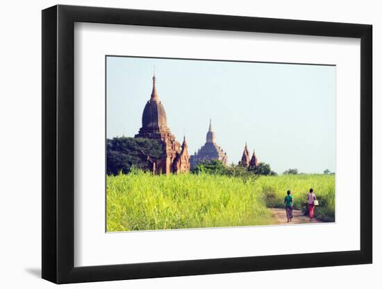 South East Asia, Myanmar, Bagan, Temples on Bagan Plain-Christian Kober-Framed Photographic Print