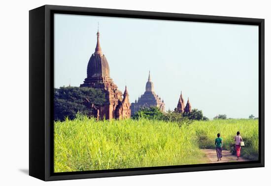 South East Asia, Myanmar, Bagan, Temples on Bagan Plain-Christian Kober-Framed Premier Image Canvas