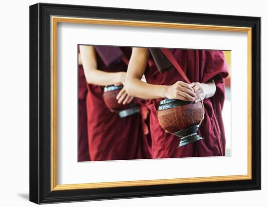 South East Asia, Myanmar, Bago, Kha Khat Wain Kyaung Monastery, Meal Time-Christian Kober-Framed Photographic Print