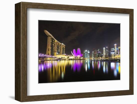 South East Asia, Singapore, Marina Bay Sands and Art Science Museum-Christian Kober-Framed Photographic Print