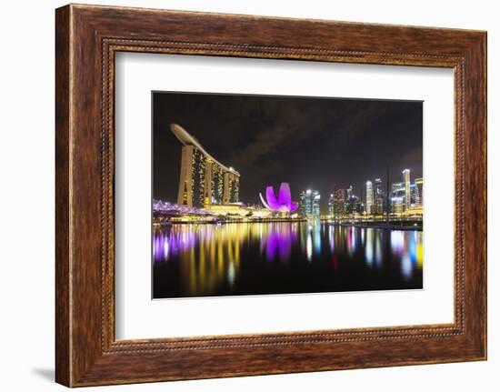 South East Asia, Singapore, Marina Bay Sands and Art Science Museum-Christian Kober-Framed Photographic Print