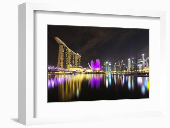 South East Asia, Singapore, Marina Bay Sands and Art Science Museum-Christian Kober-Framed Photographic Print