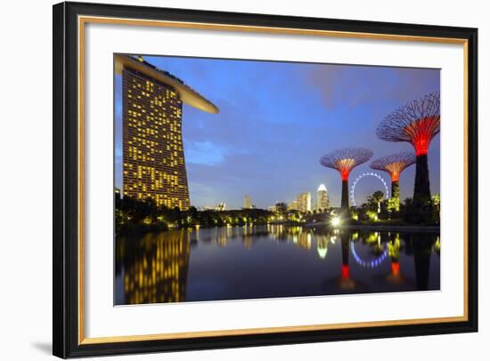 South East Asia, Singapore, South East Asia, Singapore, Gardens by the Bay and Marina Bay Sands-Christian Kober-Framed Photographic Print