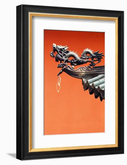 South East Asia, Singapore, Thian Hock Keng Temple, Detail of Dragon Sculpture-Christian Kober-Framed Photographic Print