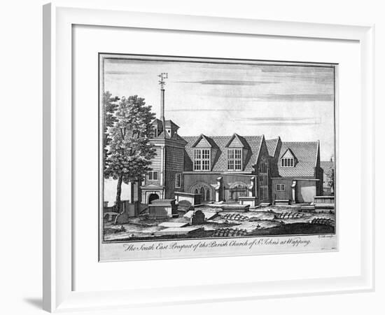 South-East Prospect of the Parish Church of St John-At-Wapping, London, C1750-Benjamin Cole-Framed Giclee Print