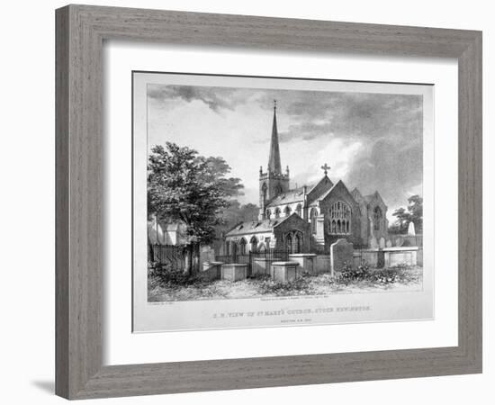 South-East View of St Mary's Church, Stoke Newington, London, 1842-JR Jobbins-Framed Giclee Print