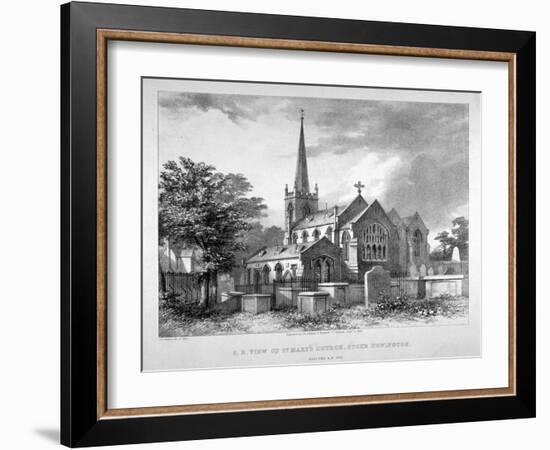 South-East View of St Mary's Church, Stoke Newington, London, 1842-JR Jobbins-Framed Giclee Print