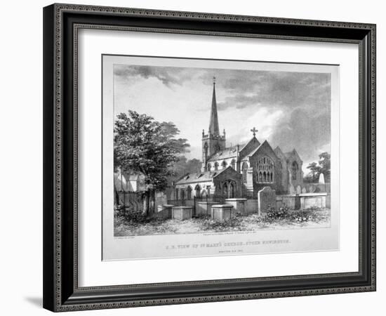 South-East View of St Mary's Church, Stoke Newington, London, 1842-JR Jobbins-Framed Giclee Print