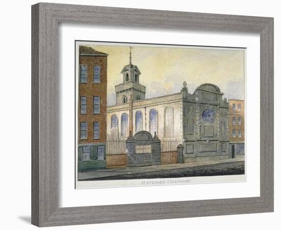 South-East View of the Church of St Stephen, Coleman Street, City of London, 1815-William Pearson-Framed Giclee Print