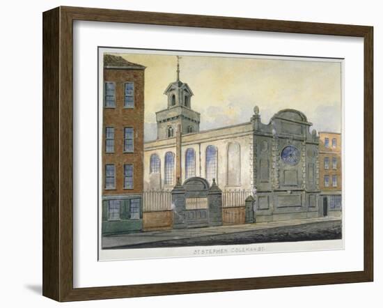 South-East View of the Church of St Stephen, Coleman Street, City of London, 1815-William Pearson-Framed Giclee Print