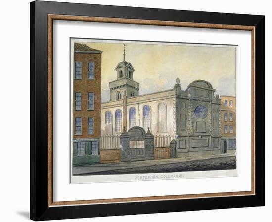 South-East View of the Church of St Stephen, Coleman Street, City of London, 1815-William Pearson-Framed Giclee Print