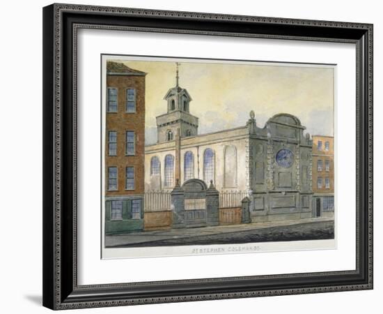 South-East View of the Church of St Stephen, Coleman Street, City of London, 1815-William Pearson-Framed Giclee Print