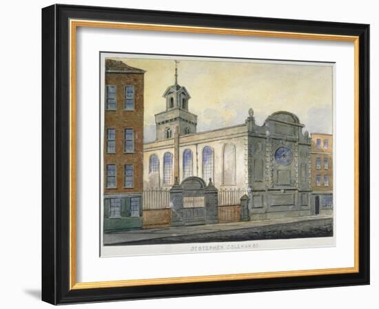 South-East View of the Church of St Stephen, Coleman Street, City of London, 1815-William Pearson-Framed Giclee Print