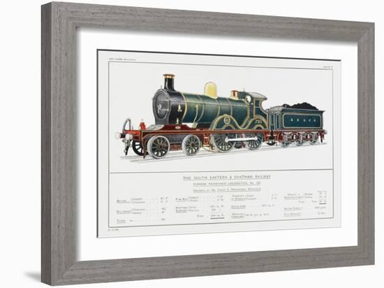 South Eastern and Chatham Railway Express Loco No 735-W.j. Stokoe-Framed Art Print