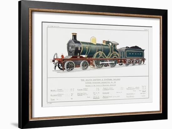 South Eastern and Chatham Railway Express Loco No 735-W.j. Stokoe-Framed Art Print