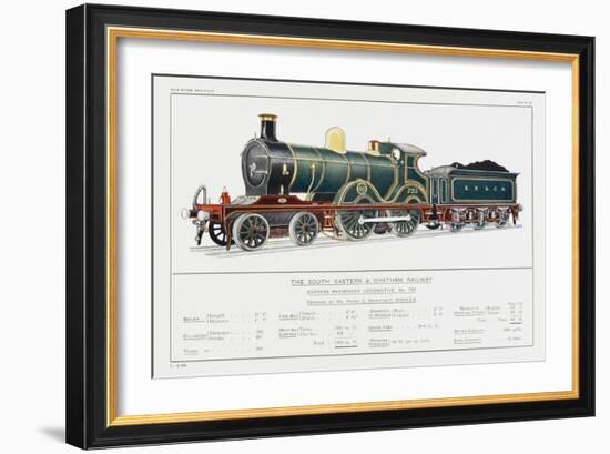 South Eastern and Chatham Railway Express Loco No 735-W.j. Stokoe-Framed Art Print