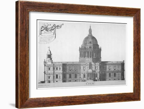 South Elevation of St Paul's Cathedral, City of London, 1702-William Emmett-Framed Giclee Print