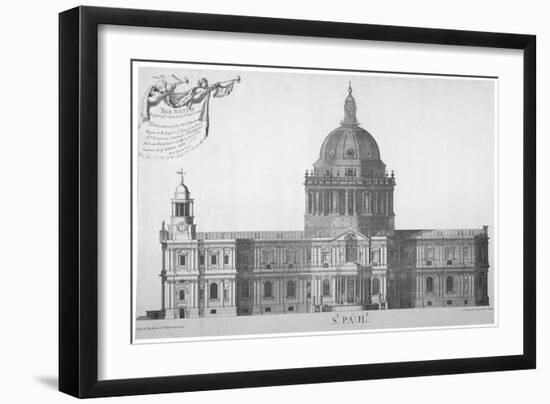 South Elevation of St Paul's Cathedral, City of London, 1702-William Emmett-Framed Giclee Print