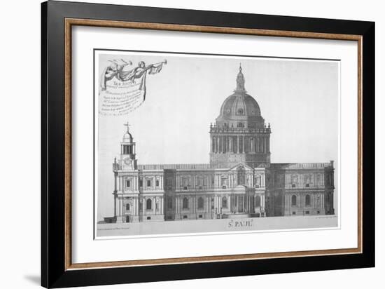 South Elevation of St Paul's Cathedral, City of London, 1702-William Emmett-Framed Giclee Print