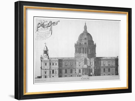 South Elevation of St Paul's Cathedral, City of London, 1702-William Emmett-Framed Giclee Print