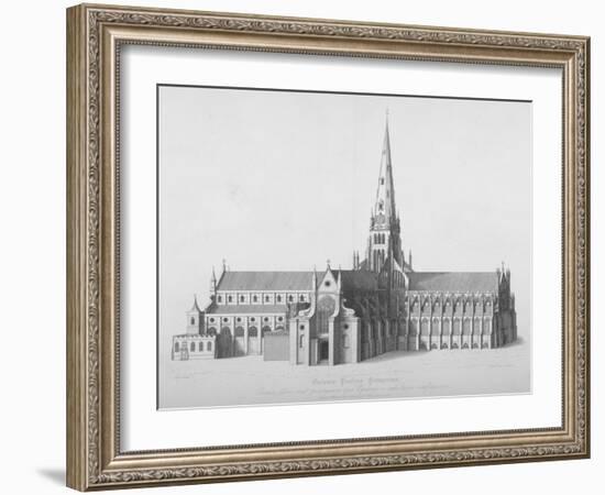 South Elevation of the Old St Paul's Cathedral, City of London, 17th Century-William Finden-Framed Giclee Print