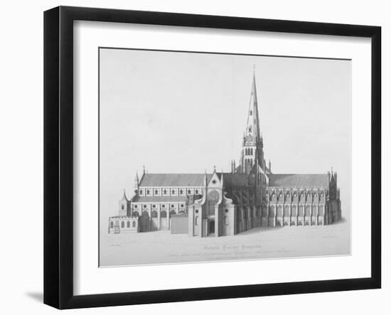 South Elevation of the Old St Paul's Cathedral, City of London, 17th Century-William Finden-Framed Giclee Print