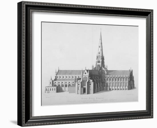 South Elevation of the Old St Paul's Cathedral, City of London, 17th Century-William Finden-Framed Giclee Print