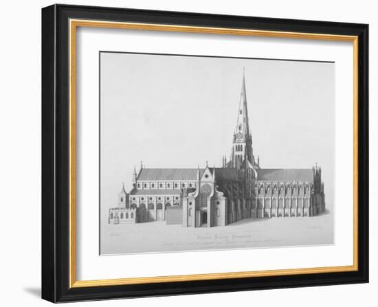 South Elevation of the Old St Paul's Cathedral, City of London, 17th Century-William Finden-Framed Giclee Print