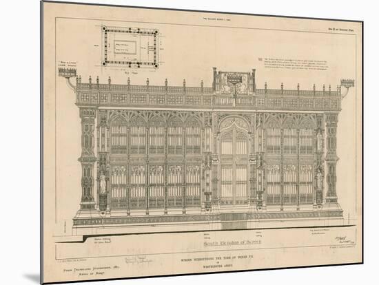 South Elevation of the Screen Surrounding the Tomb of King Henry Vii-null-Mounted Giclee Print