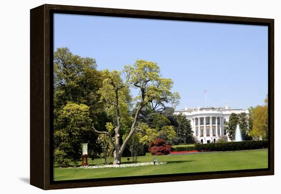 South Facade and South Lawn of the White House in Washington DC in Spring Colors-1photo-Framed Premier Image Canvas