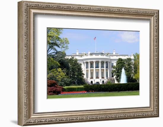 South Facade and South Lawn of the White House in Washington DC in Spring Colors-1photo-Framed Photographic Print